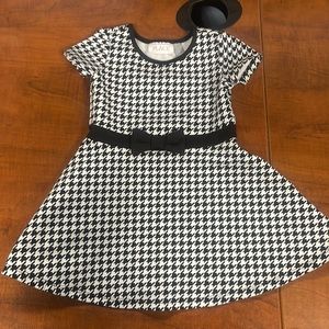 Black and white checkered formal dress